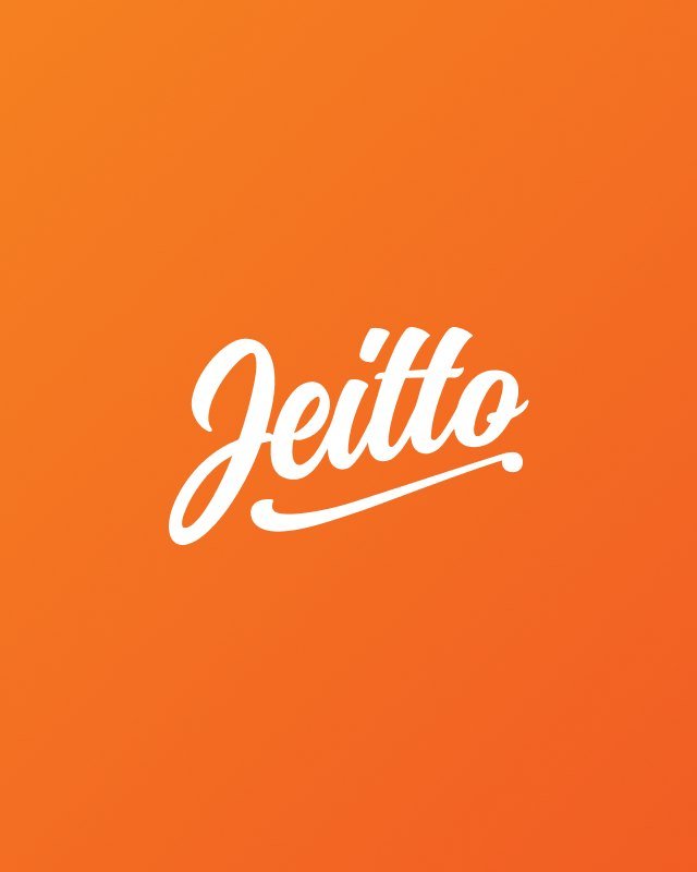 Jeitto script logo in white on orange